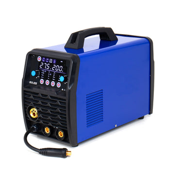 MIG-205 MIG Welder Inverter 200A | Dual Voltage 110V/220V | Gas & Gasless MIG Welding | IGBT Technology | Includes MIG Torch, Ground Clamp, Electrode Holder & Gas Hose | Versatile Portable Welding Machine
